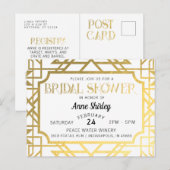 Bridal Shower Invitation Briefkaart Art Deco Gatsb (Voorkant / Achterkant)