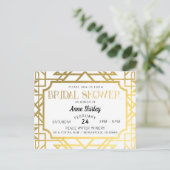 Bridal Shower Invitation Briefkaart Art Deco Gatsb (Staand voorkant)