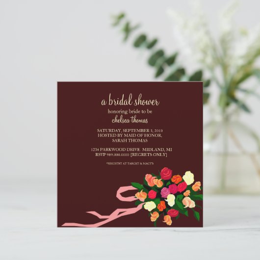 Bridal Shower Invitation [Brown] Kaart (Staand voorkant)