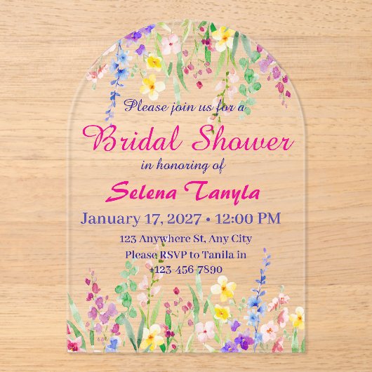 Bridal Shower Invitation Card Acryl Uitnodigingen (Voorkant)