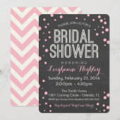 Bridal Shower Invitation - Chalkboard en Confetti Kaart (Voorkant / Achterkant)