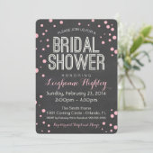 Bridal Shower Invitation - Chalkboard en Confetti Kaart (Staand voorkant)
