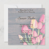 Bridal Shower Invitation—Donkere roze Tulpen & hou Kaart (Achterkant)