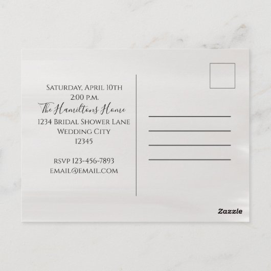 Bridal Shower Invitation  Eenvoudige elegant Briefkaart (Achterkant)