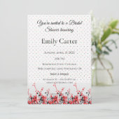 Bridal Shower Invitation Elegant Floral Template Kaart (Staand voorkant)