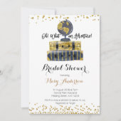 Bridal Shower Invitation Elegant Gold Glitter Kaart (Voorkant)