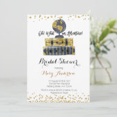 Bridal Shower Invitation Elegant Gold Glitter Kaart (Staand voorkant)