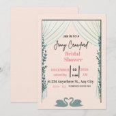 Bridal Shower Invitation | Elegant Pink Customizab Kaart (Voorkant / Achterkant)