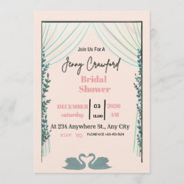 Bridal Shower Invitation | Elegant Pink Customizab Kaart