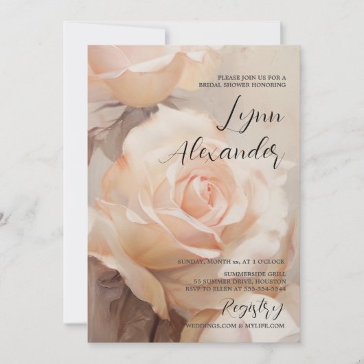 Bridal Shower Invitation Elegante Zachte Zomerse R Save The Date (Voorkant)