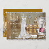 BRIDAL SHOWER INVITATION FAUX achtergrond Kaart (Voorkant / Achterkant)