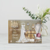 BRIDAL SHOWER INVITATION FAUX achtergrond Kaart (Staand voorkant)