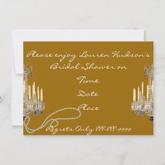  BRIDAL SHOWER INVITATION FAUX achtergrond Kaart (Achterkant)