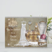  BRIDAL SHOWER INVITATION FAUX Wallpaper Kaart (Staand voorkant)