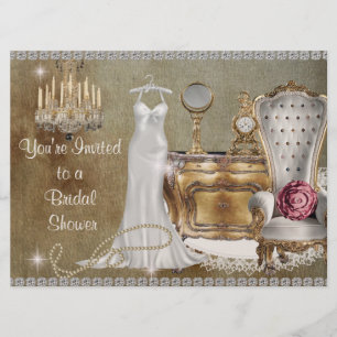 BRIDAL SHOWER INVITATION FAUX Wallpaper Kaart