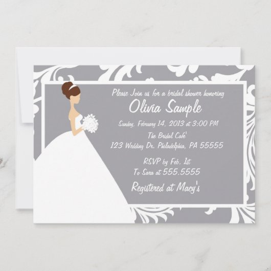 Bridal Shower Invitation Floral Kaart (Voorkant)