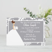 Bridal Shower Invitation Floral Kaart (Staand voorkant)
