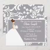Bridal Shower Invitation Floral Kaart (Voorkant / Achterkant)