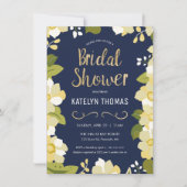 Bridal Shower Invitation, Floral met Gold aanpasse Kaart (Voorkant)