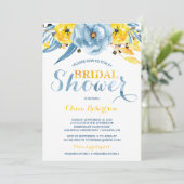 Bridal Shower Invitation, Floral Waterverf Kaart (Staand voorkant)