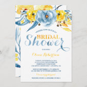 Bridal Shower Invitation, Floral Waterverf Kaart (Voorkant / Achterkant)