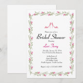 Bridal Shower Invitation - Flowers & Bridal Shoes Kaart (Voorkant / Achterkant)
