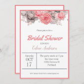 Bridal Shower Invitation Flowers Kaart (Voorkant / Achterkant)