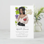 Bridal Shower Invitation française Girl Wine Kaart (Staand voorkant)