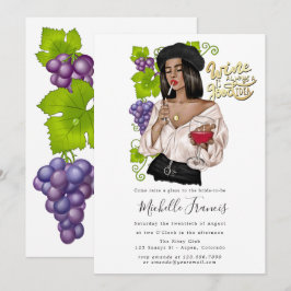 Bridal Shower Invitation française Girl Wine Kaart