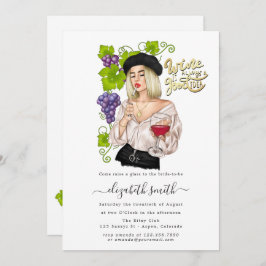 Bridal Shower Invitation française Girl Wine Kaart