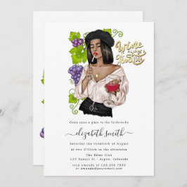 Bridal Shower Invitation française Girl Wine Kaart