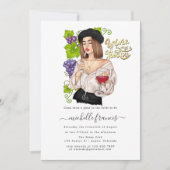 Bridal Shower Invitation française Girl Wine Kaart (Voorkant)