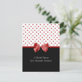 Bridal Shower Invitation Girly Red Hearts Kaart (Staand voorkant)
