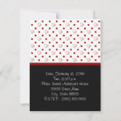 Bridal Shower Invitation Girly Red Hearts Kaart (Achterkant)
