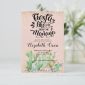 Bridal Shower Invitation - Glam Cactus Kaart (Staand voorkant)