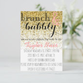 Bridal Shower Invitation Gold Glitter Kaart (Staand voorkant)