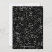 Bridal Shower Invitation Gown Black White Floral Kaart (Achterkant)