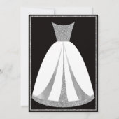Bridal Shower Invitation, Gown, Faux Glitter Kaart (Achterkant)