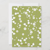 Bridal Shower Invitation Gown Green Floral Kaart (Achterkant)