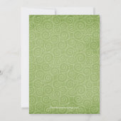 Bridal Shower Invitation Gown Sage Green Swirls Kaart (Achterkant)