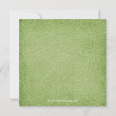 Bridal Shower Invitation Gown Sage Green Swirls Kaart (Achterkant)