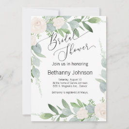 Bridal Shower Invitation greenery and blush Kaart