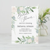 Bridal Shower Invitation greenery and blush Kaart (Staand voorkant)