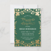 Bridal Shower Invitation,  groen & goud Kaart (Voorkant)