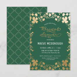 Bridal Shower Invitation, groen & goud Kaart