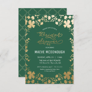 Bridal Shower Invitation,  groen & goud Kaart