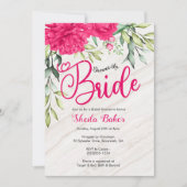 Bridal Shower Invitation - Helderroze Floral Kaart (Voorkant)