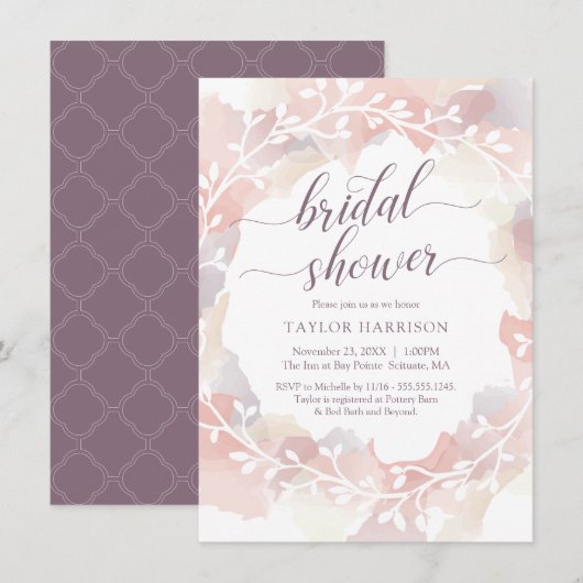 Bridal Shower Invitation - Herfst, Aangepast, Eleg Kaart (Voorkant / Achterkant)