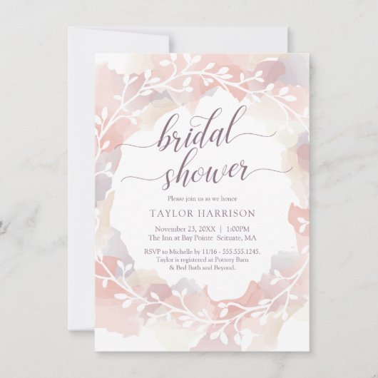 Bridal Shower Invitation - Herfst, Aangepast, Eleg Kaart (Voorkant)