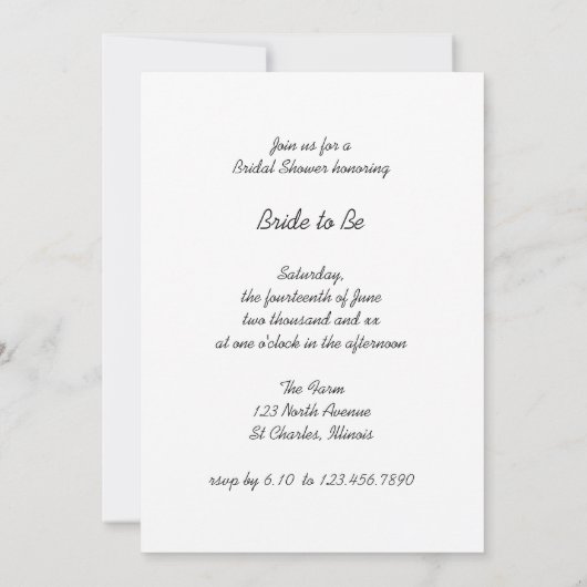 Bridal Shower Invitation in Bridal en Tractor Coun Kaart (Achterkant)